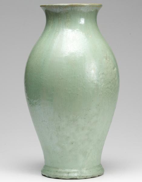 Appraisal: FULPER Tall vase in frothy turquoise crystalline glaze Bruise to