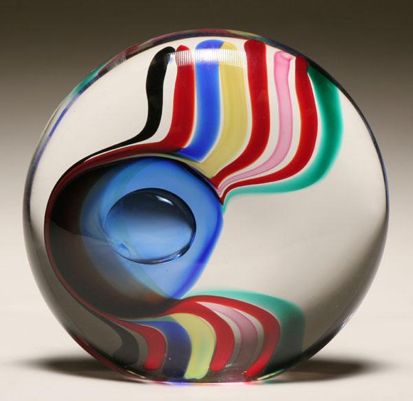 Appraisal: Studio Seguso Arte Vetro Sasso glass sculpture vibrant color sommerso