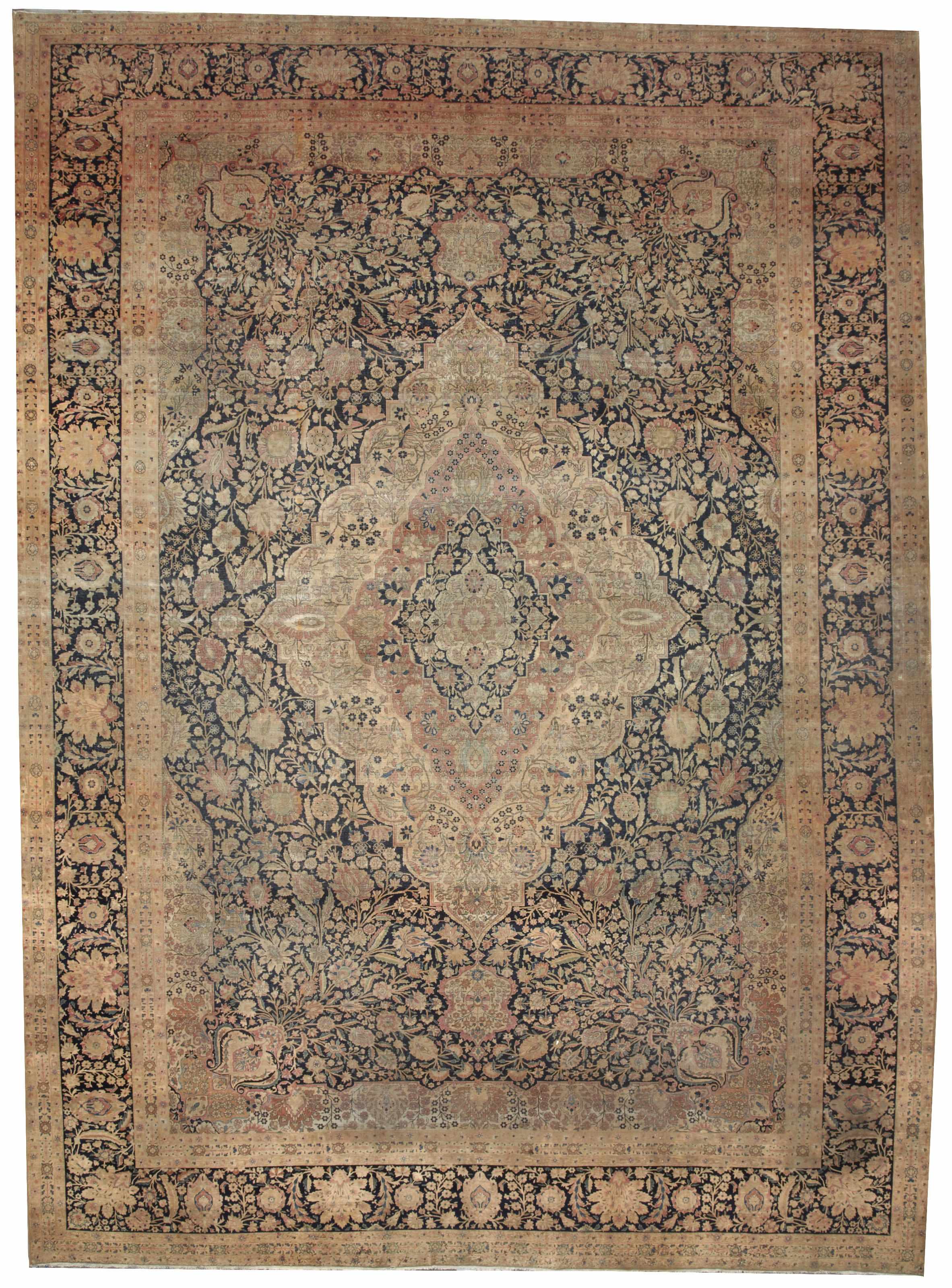 Appraisal: A Mohtasham Kashan carpet Central Persialate th centurysize approximately ft