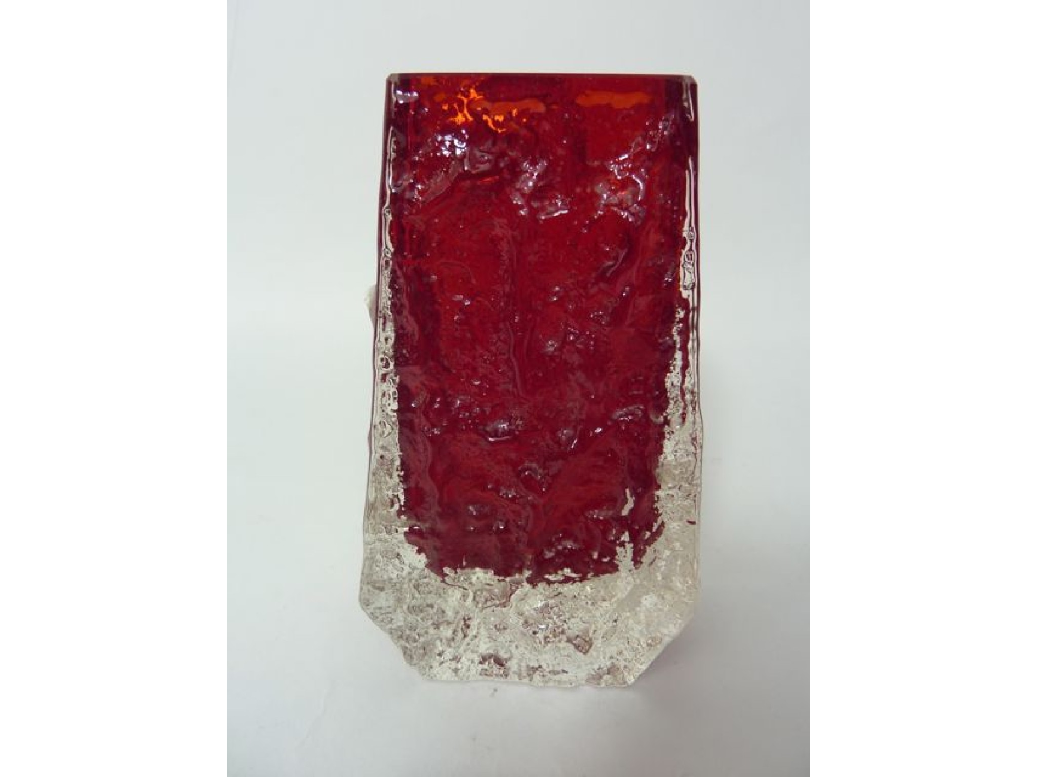 Appraisal: A Whitefriars ruby red Coffin vase cm tall approx