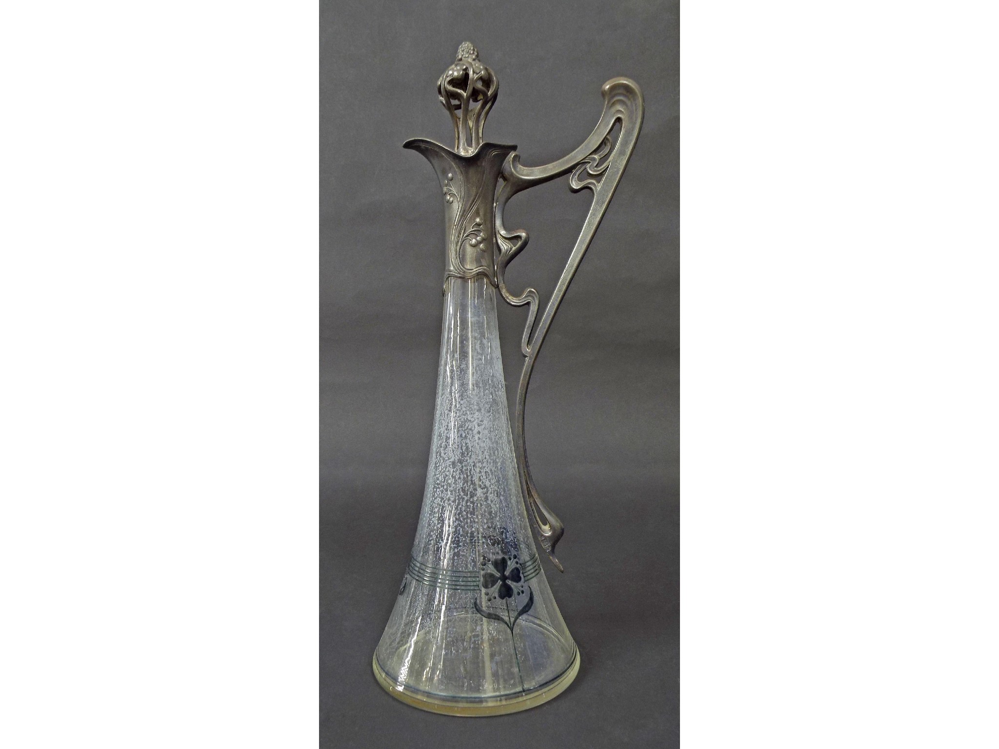 Appraisal: Good WMF Art Nouveau pewter and glass decanter the pewter