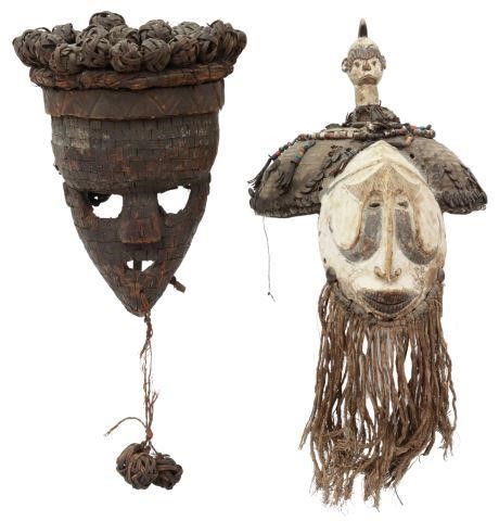 Appraisal: lot of African masks including wood and cloth mask possibly