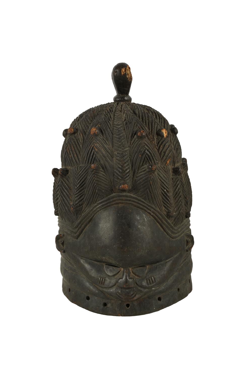 Appraisal: MENDE SOWEI WOOD HELMET MASKcarved wood Sierre Leone Bundu society