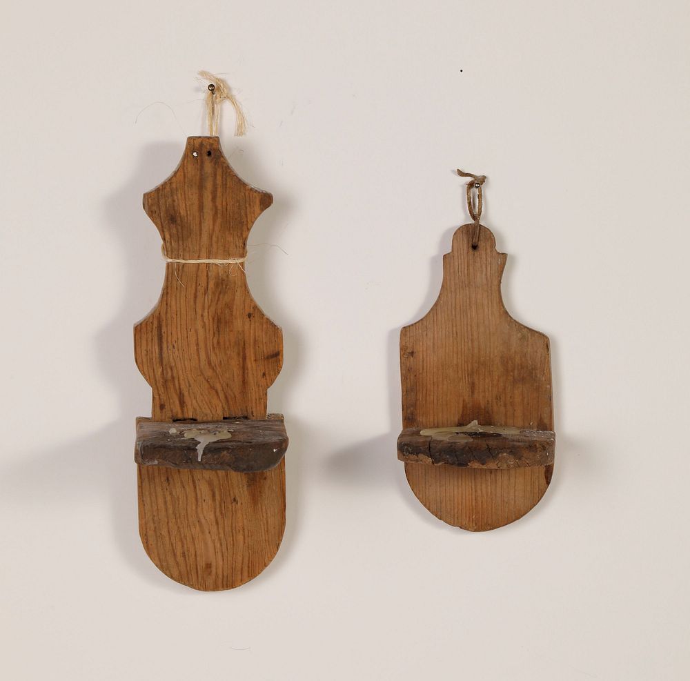 Appraisal: Pair of Wooden Candle Sconces ca New Mexico Pair of