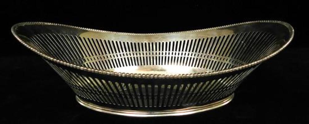 Appraisal: SILVER Dutch reticulated oval bread basket by Zilverfabriek Voorschoten purity