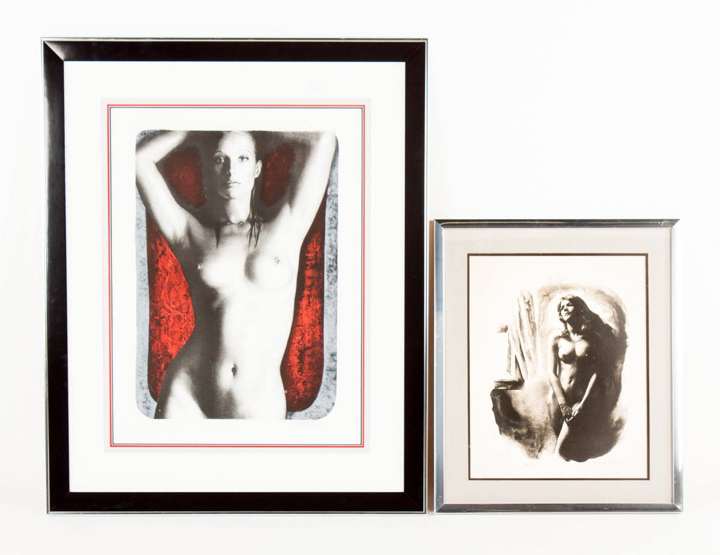 Appraisal: Sandu Liberman Two framed lithographs Romanian American - Female Nude