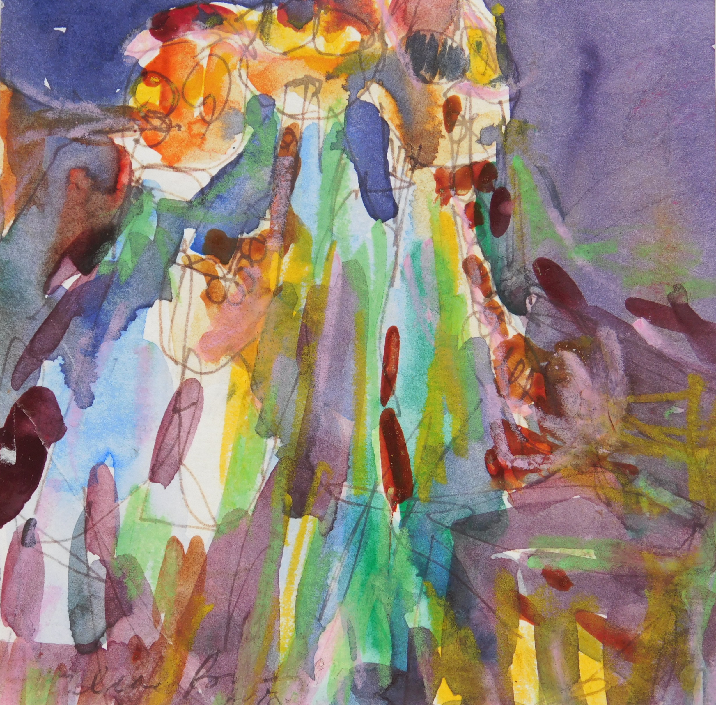 Appraisal: Malcolm Brown American - Untitled- watercolor on paper sgined Malcolm