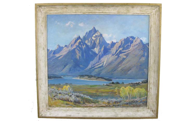 Appraisal: OLAF MOLLER OIL ON CANVAS Rupert Idaho born Mountain landscape