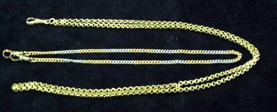 Appraisal: An ct two-colour gold curb link chain cm long and