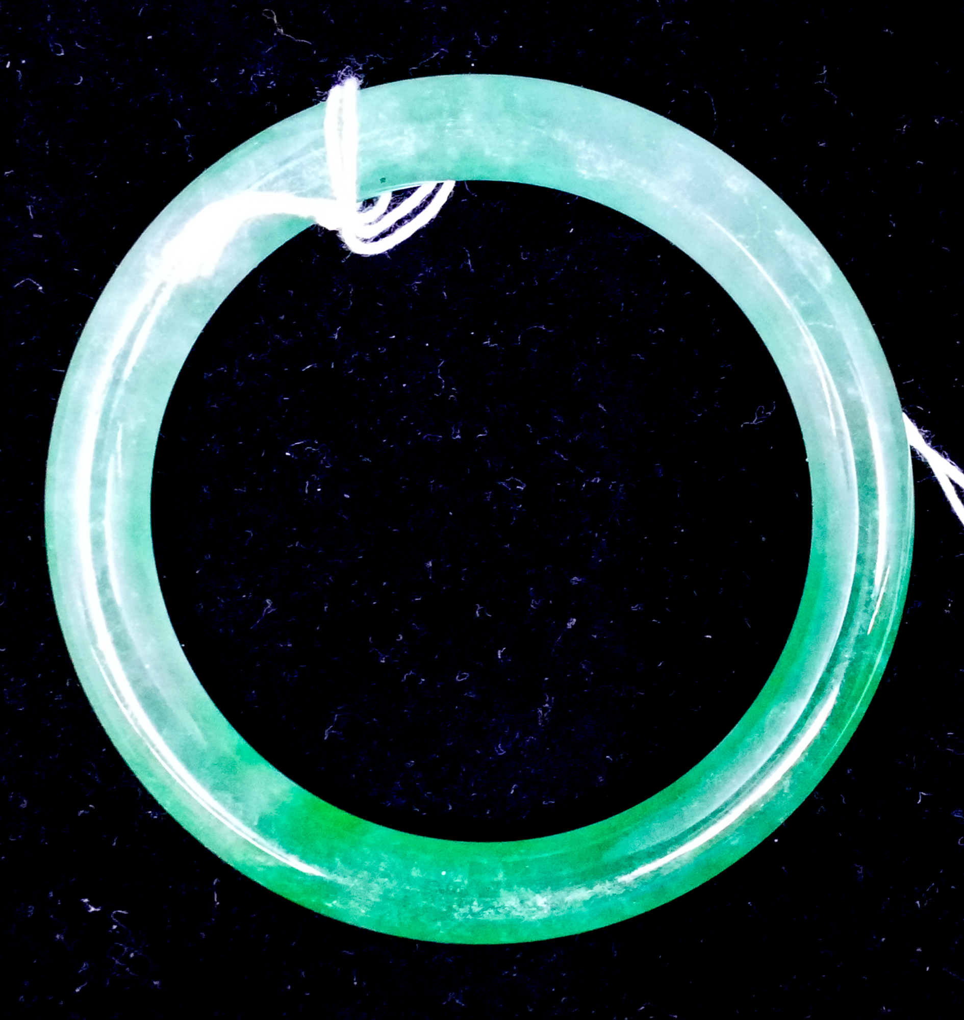 Appraisal: Chinese Translucent Apple Green Jade Bangle- '' diameter