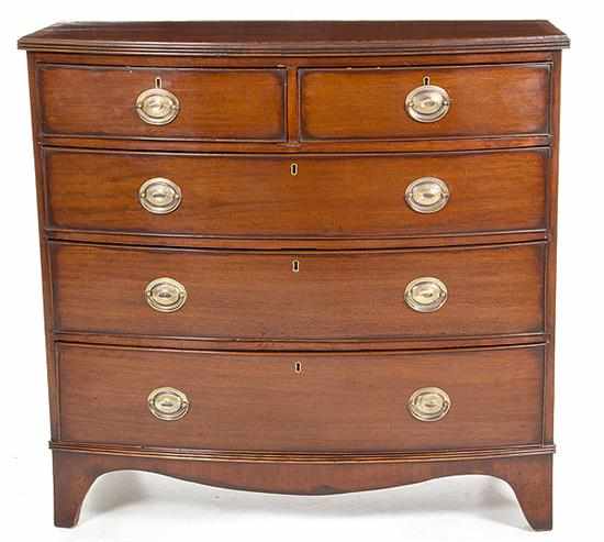 Appraisal: George III style mahogany bowfront chest of drawers late th