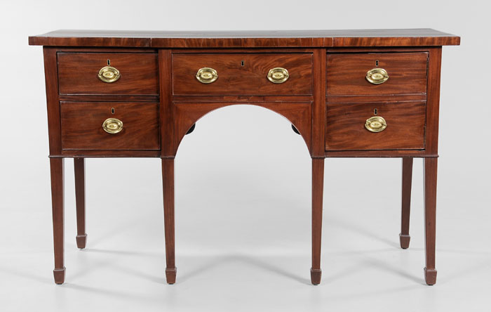 Appraisal: Hepplewhite Inlaid Mahogany Sideboard British th century figured veneers with