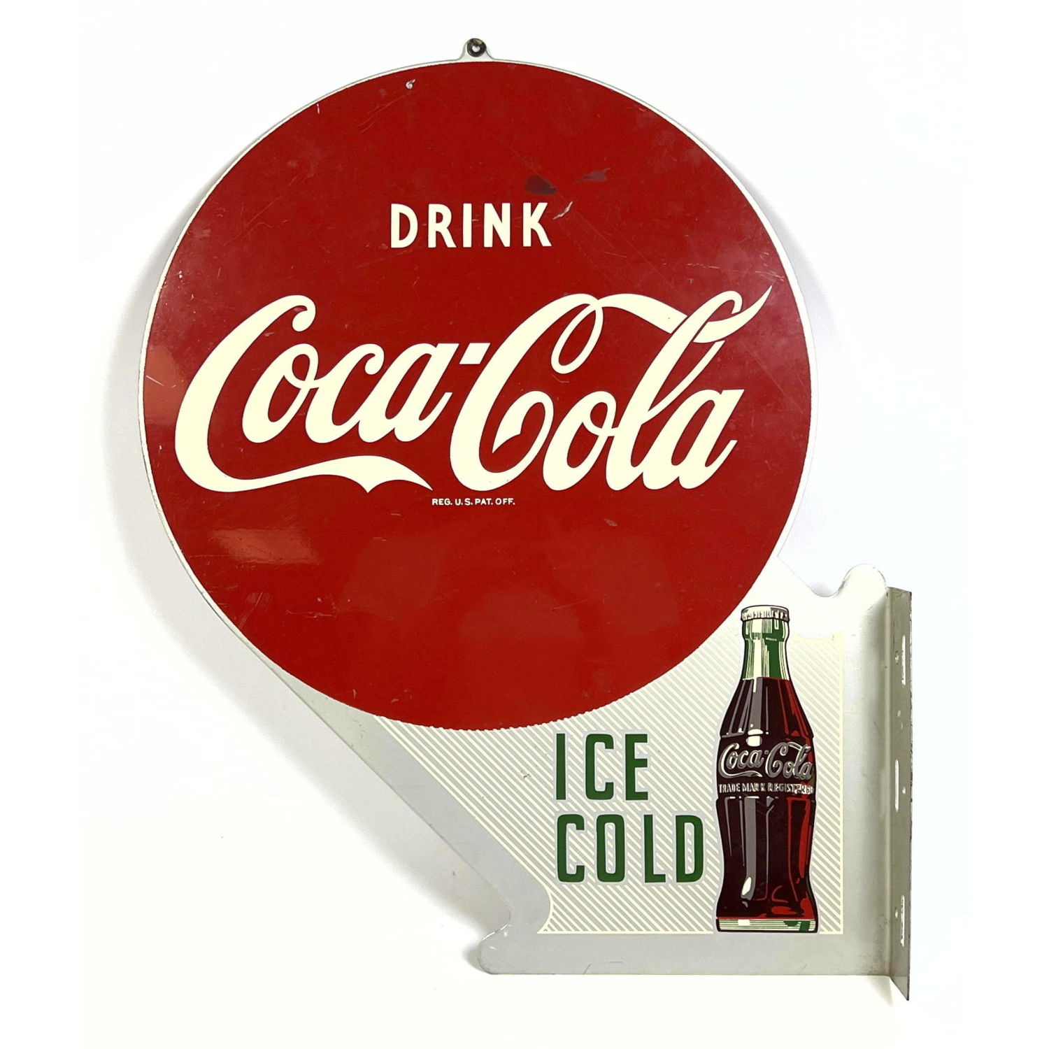 Appraisal: Double Sided Flange Coca Cola Sign Dimensions H inches W