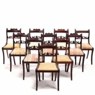 Appraisal: A Set of Ten Classical Carved Dining Chairs attributed to