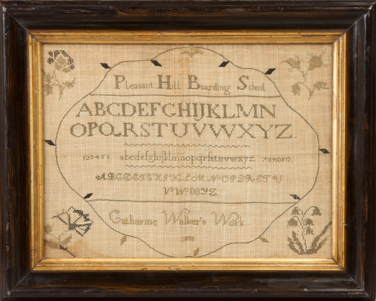 Appraisal: American Alphabet Sampler Catharine Walker Pleasant Hill Boarding School