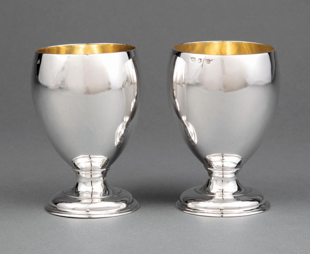 Appraisal: Pair of George III Sterling Silver Footed Cups London marks