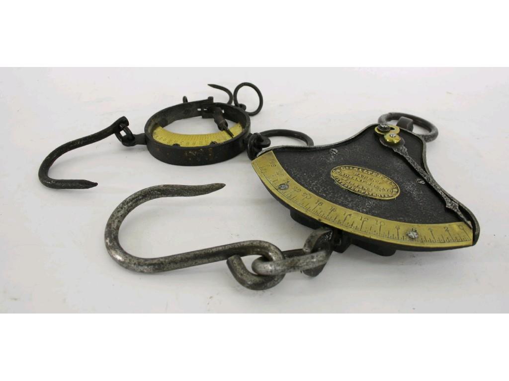 Appraisal: George Salter Co Patent cast iron and brass hanging quadrant