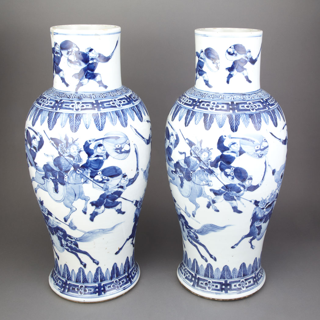 Appraisal: Pair of Chinese Blue and White Ceramic Vases th Century