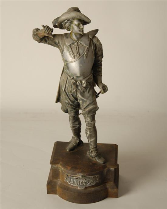 Appraisal: A Spelter Figure of Don Caesar on a shaped plinth