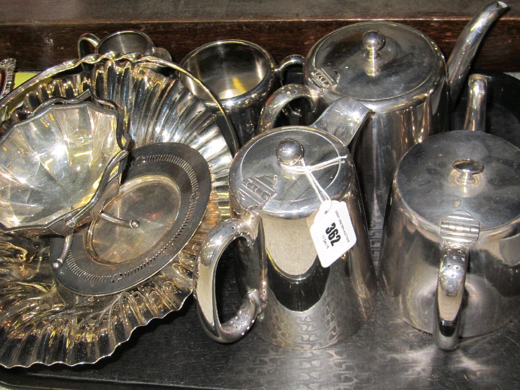 Appraisal: Tray lot of EP - hotelware basket etc