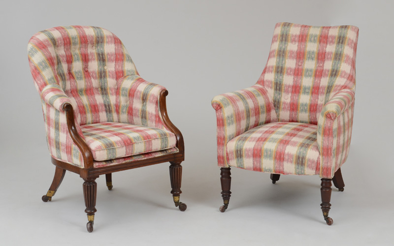 Appraisal: WILLIAM IV CARVED ROSEWOOD ARMCHAIR With a tufted upholstered backrest