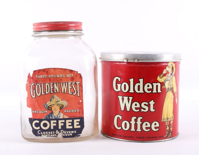 Appraisal: Golden West Coffee Tins circa 's Included in this lot