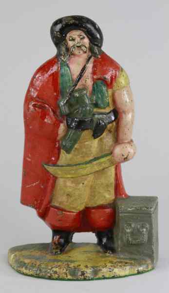 Appraisal: PIRATE BY TREASURE CHEST DOORSTOP Albany Foundry '' '' cast