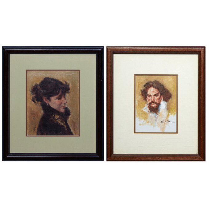 Appraisal: Hodges Soileau - American Pair of Portraits Madame Errazuriz after