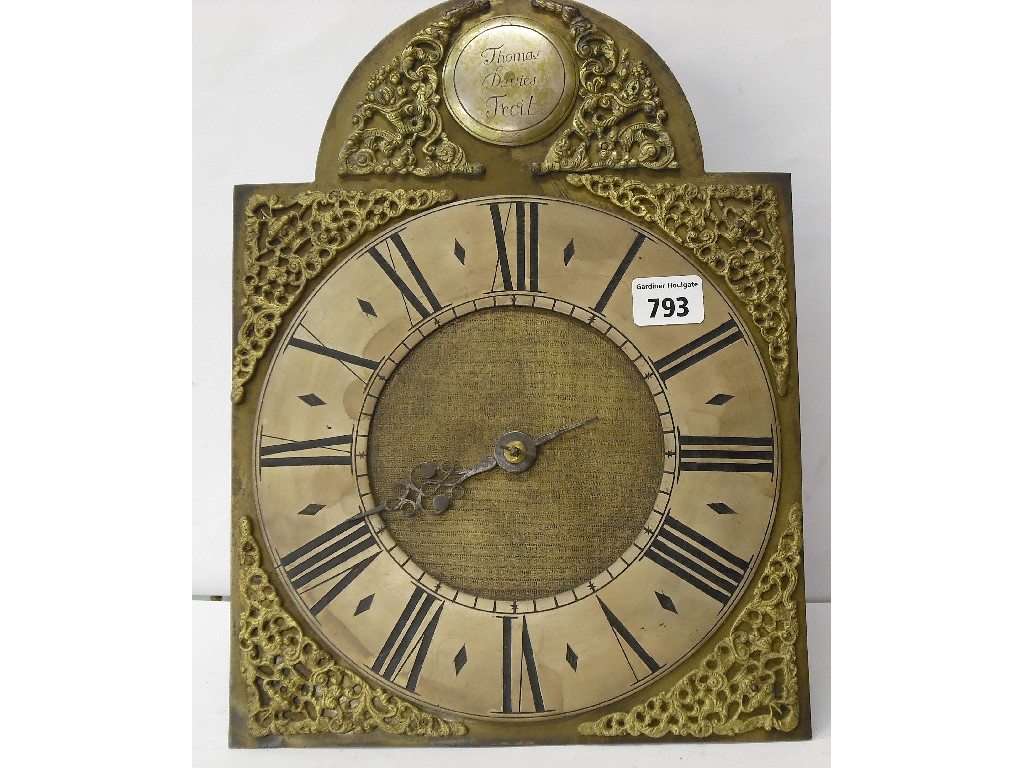 Appraisal: Thirty hour longcase clock birdcage movement the brass arched dial