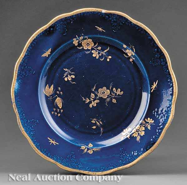 Appraisal: An Early Mason's Ironstone Cobalt and Gilt Scalloped Plate c