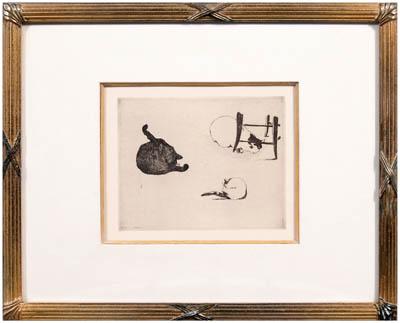 Appraisal: Edouard Manet etching French - Les Chats - edition of