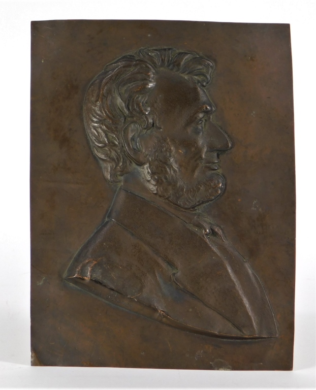 Appraisal: AMERICAN REPOUSSE COPPER ABRAHAM LINCOLN PLAQUE United States Late th