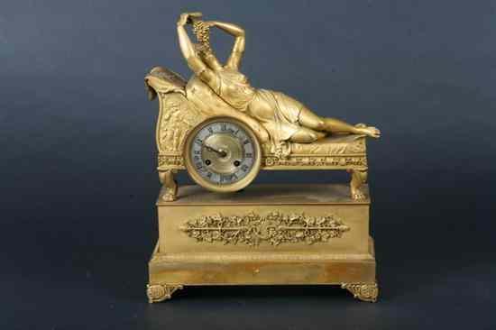 Appraisal: EMPIRE ORMOLU MANTEL CLOCK Circa - in x in x