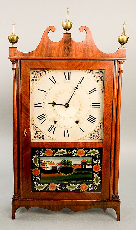 Appraisal: Charles Kirke Federal pillar and scroll clock now with brass