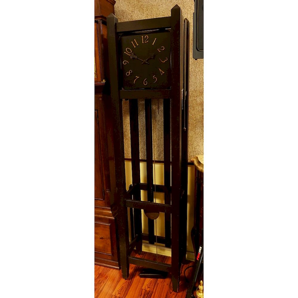 Appraisal: Arts and Crafts Tall Case Clock Arts and Crafts Tall