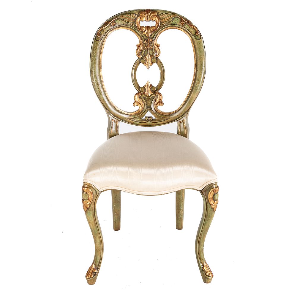 Appraisal: Maitland-Smith Louis XV Style Painted Chair Shaped front with elaborately