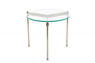 Appraisal: Ward Bennett Chromed Metal Glass Side Table Attributed to Ward