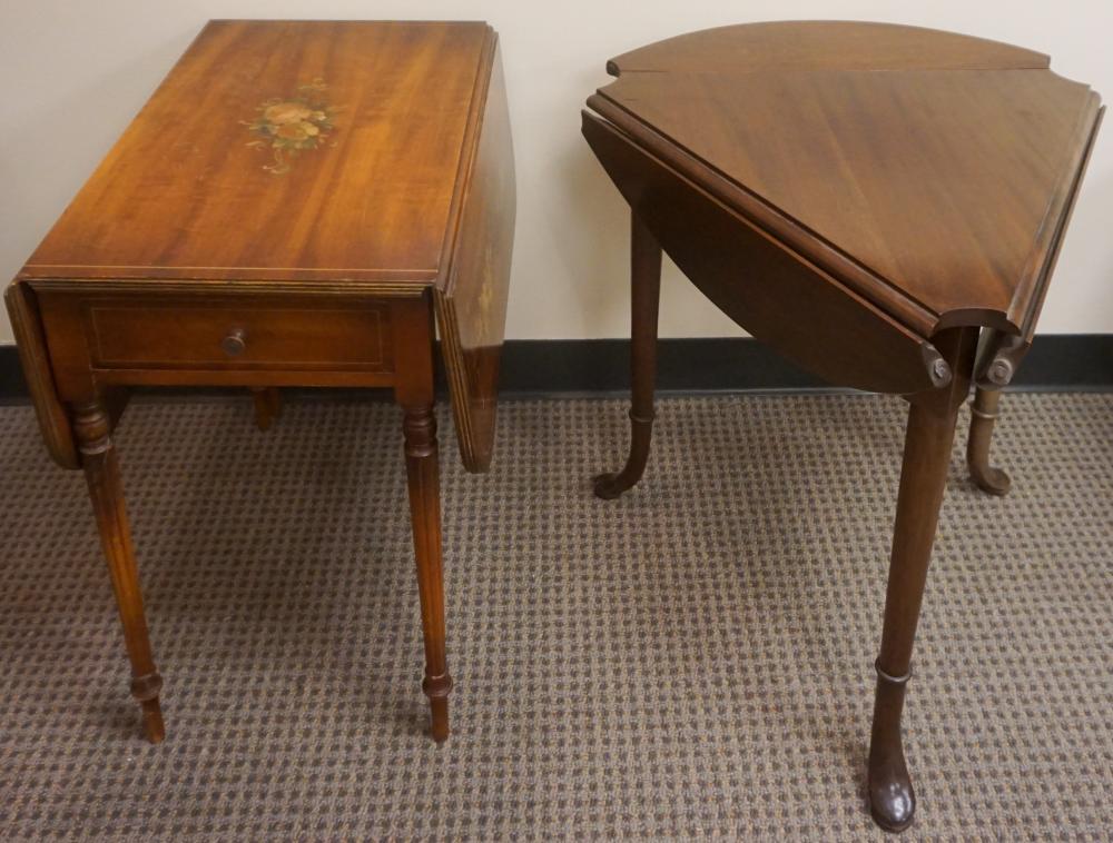 Appraisal: Painted Mahogany Drop Leaf Side Table and a George II