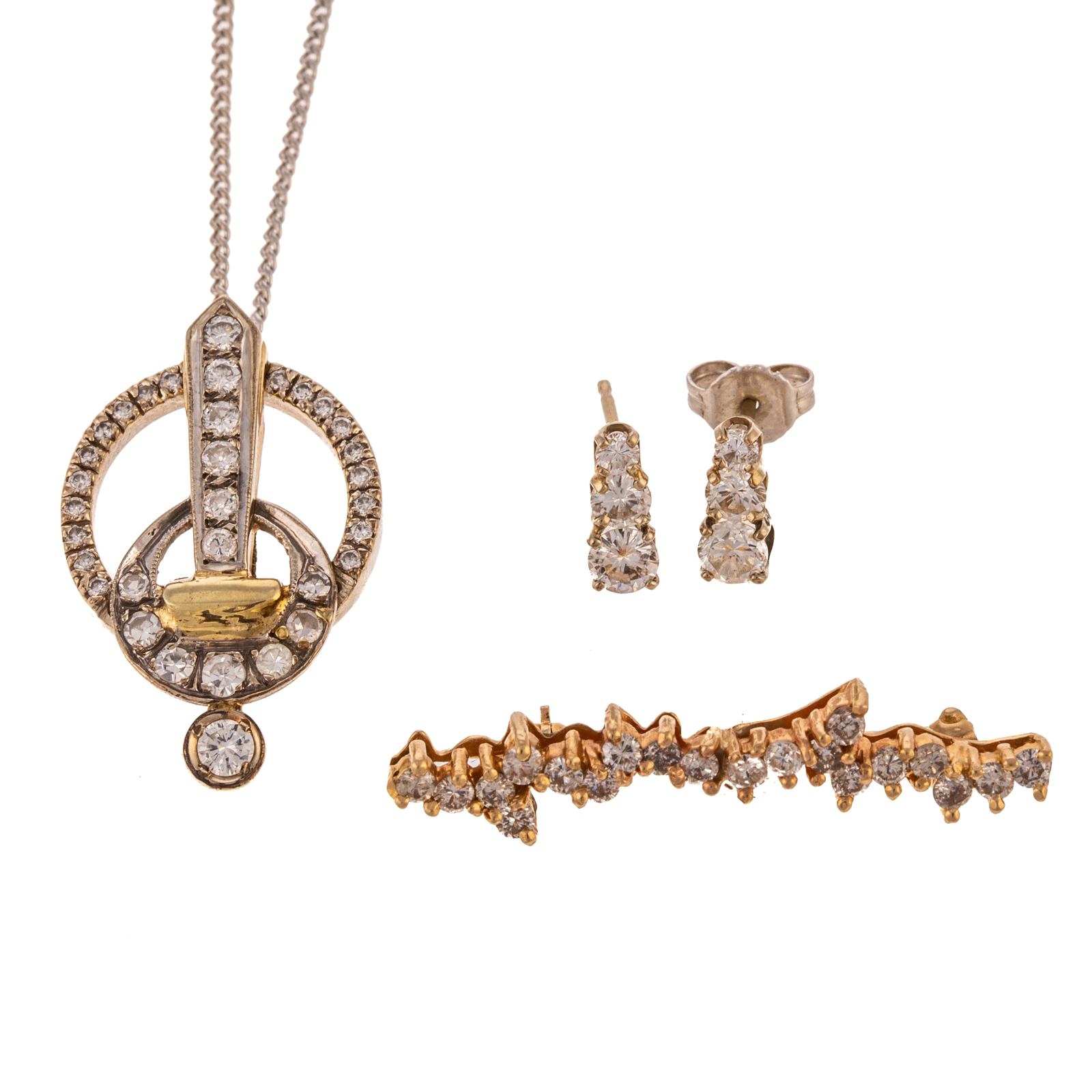 Appraisal: A COLLECTION OF DIAMOND JEWELRY IN GOLD K white and