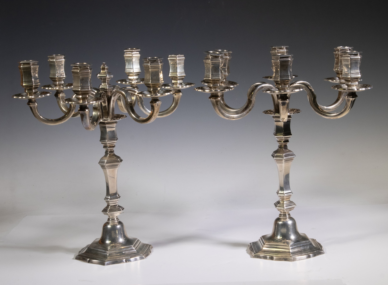 Appraisal: PAIR OF CARTIER SILVER CANDELABRA Pair of French -Silver Louis