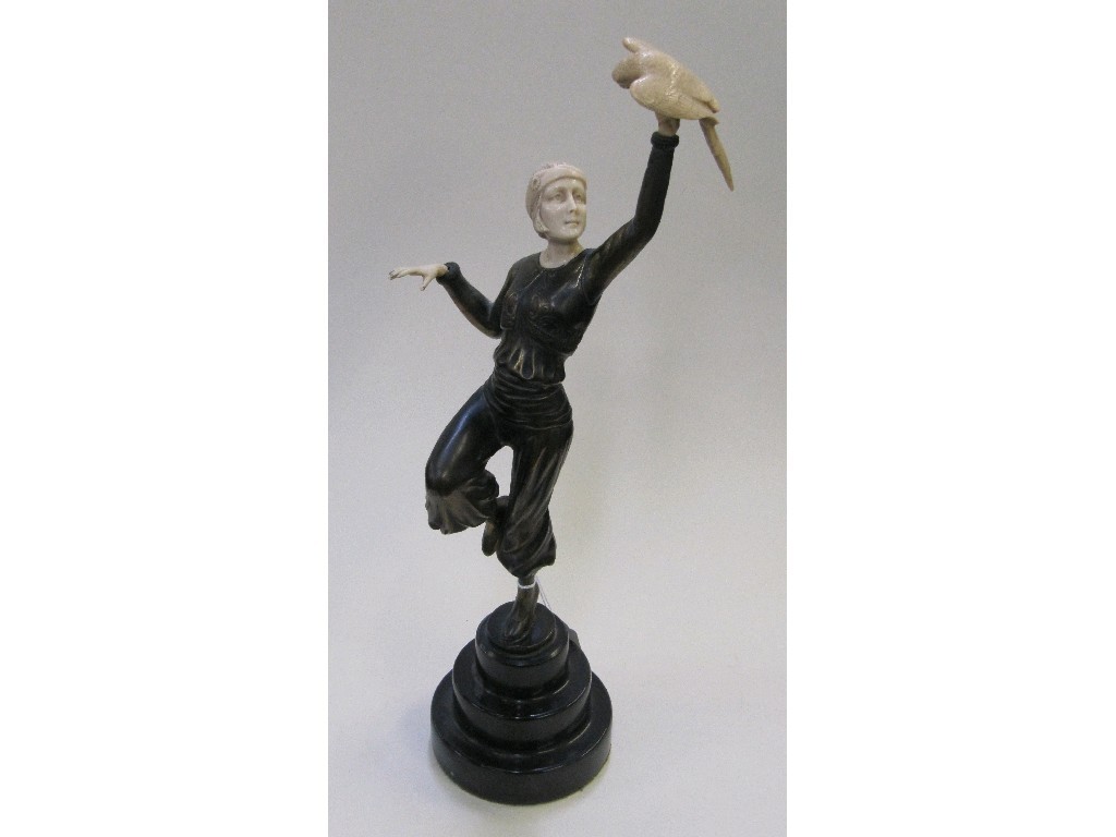 Appraisal: Art Deco bronze figure of a girl dancing with a