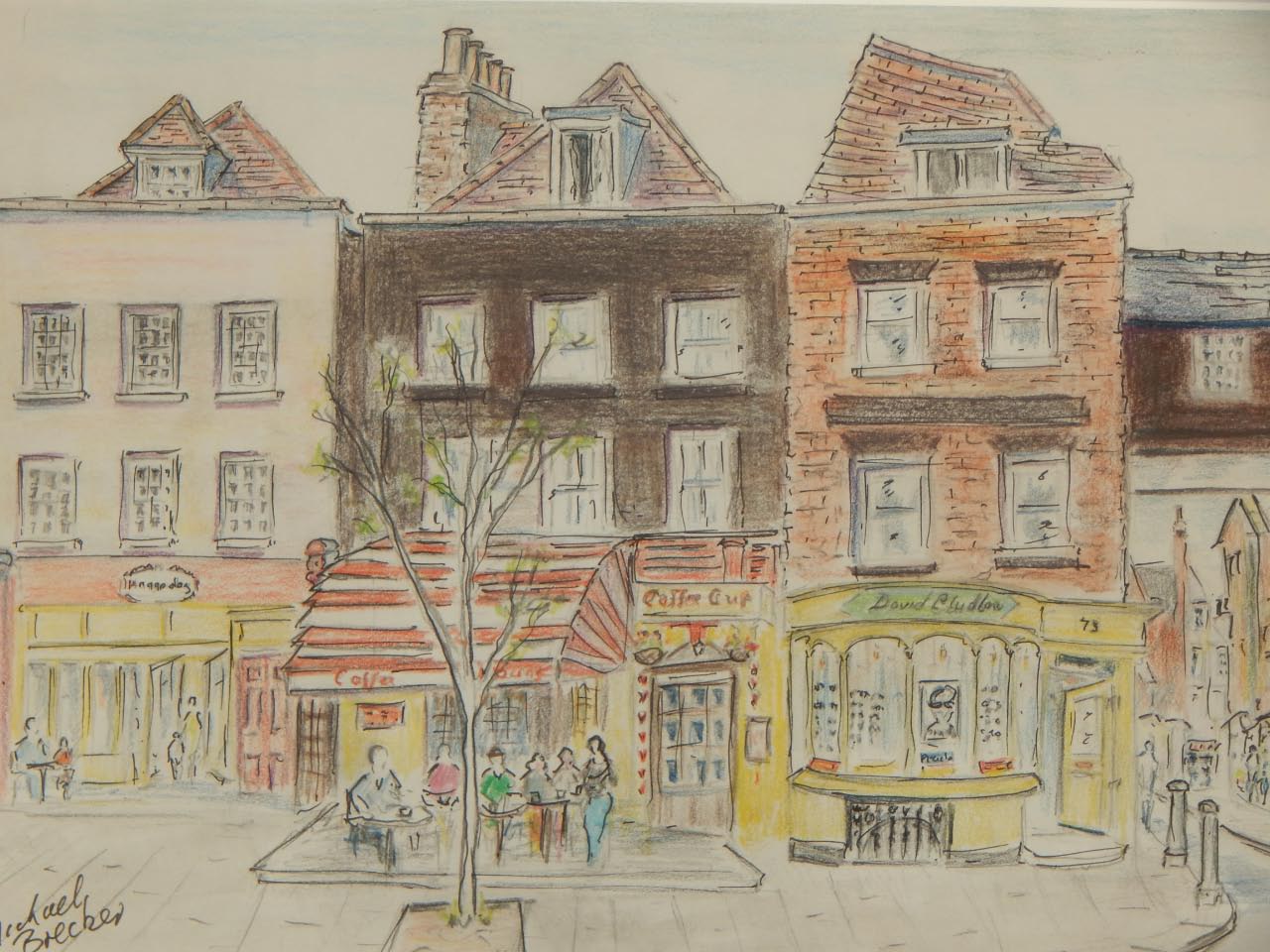 Appraisal: S Michael Brecker thC Hampstead High Street watercolour signed and