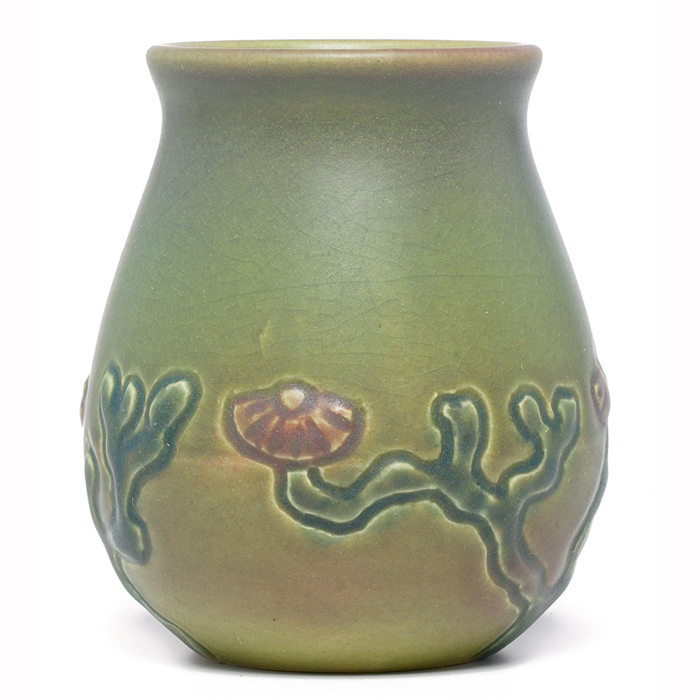 Appraisal: Very nice Rookwood vase matt glaze with a carved stylized