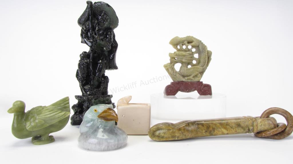 Appraisal: Group of Oriental Decorative Accessories six total including carved fist