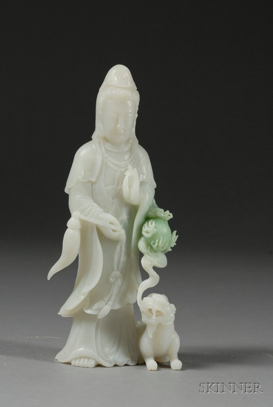 Appraisal: Jade Carving China th century white stone with an area