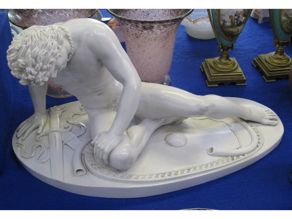 Appraisal: Marble figure 'The Dying Gaul' a wounded Celtic warrior with