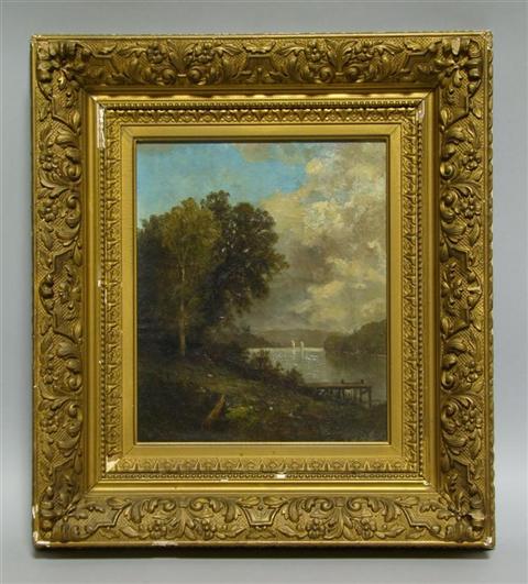 Appraisal: CHARLES DAY HUNT AMERICAN - LANDSCAPE Oil on canvas x