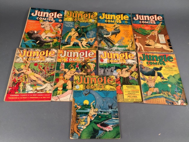 Appraisal: Jungle Comics Nos - Ungraded unrestored Most of these comics