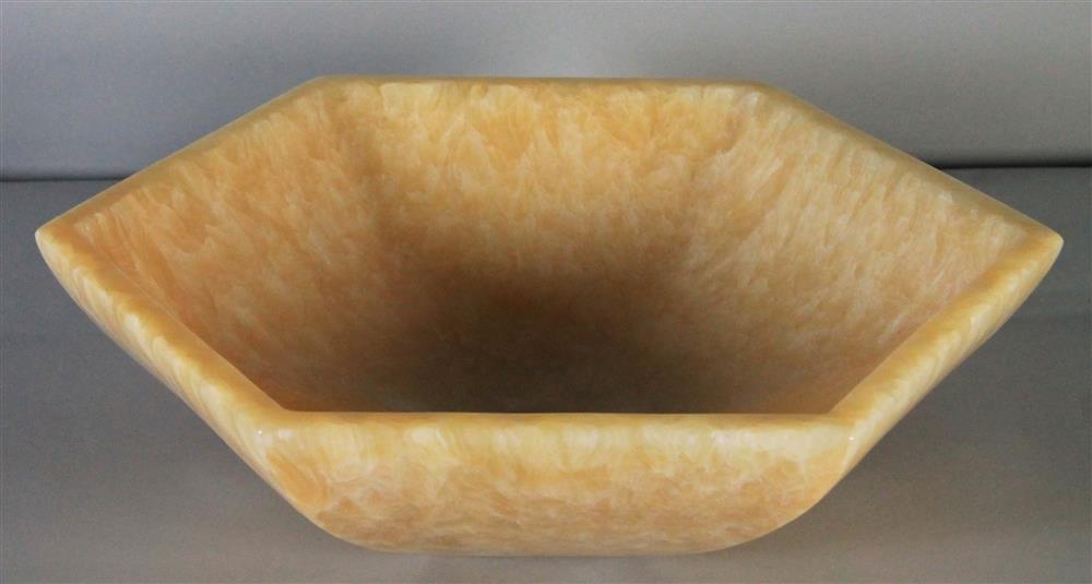 Appraisal: NEW YELLOW ONYX HEXAGONAL VESSEL SINK FROM ADAGIO SINKS BOCA