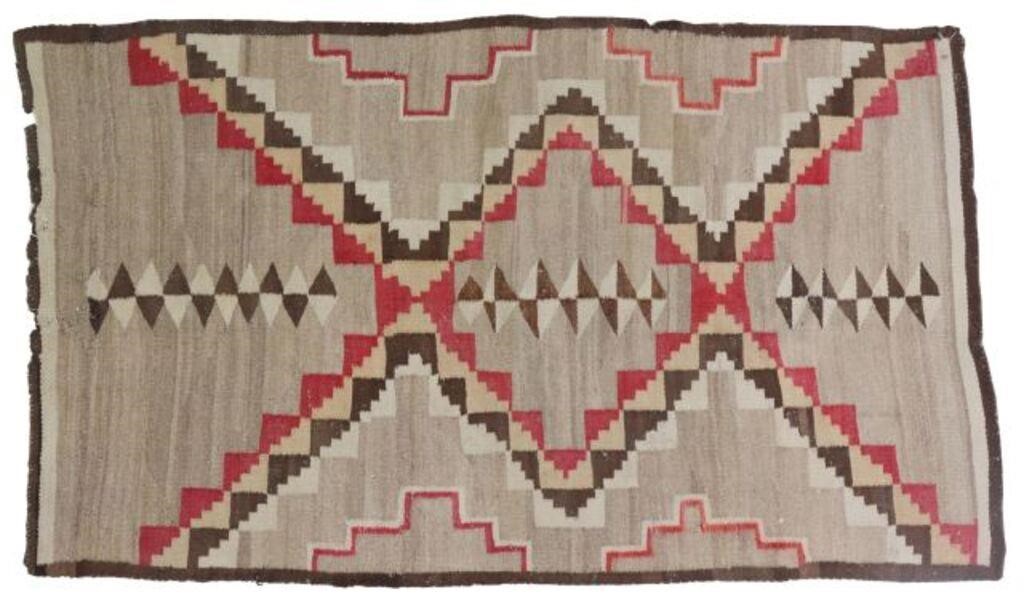 Appraisal: Native American Navajo blanket early th c having geometric design